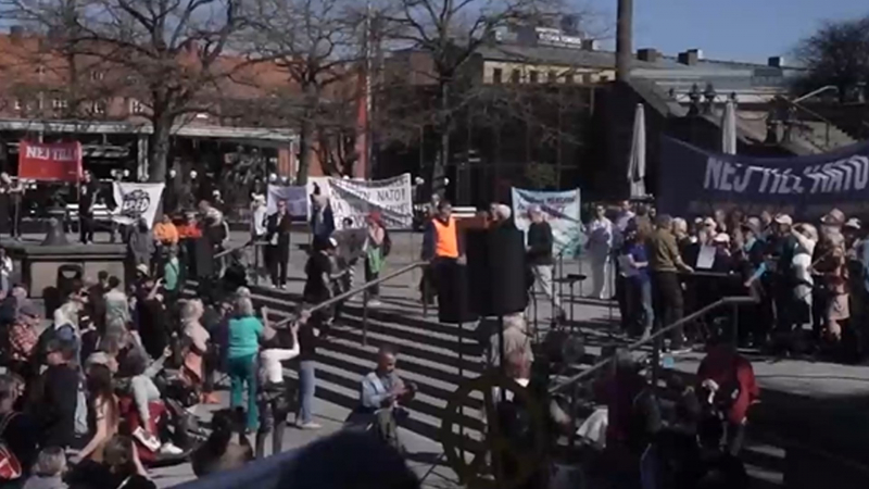 Жители Швеции вышли на митинг против вступления страны в НАТО